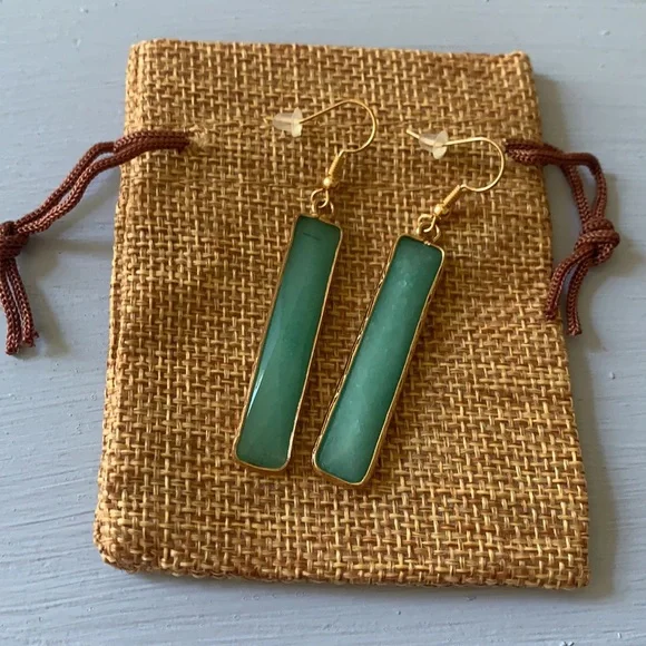 Brand New Handmade Amazonite Earrings Handmade Crystal Jewelry Pisces Gemstone - Picture 2 of 3